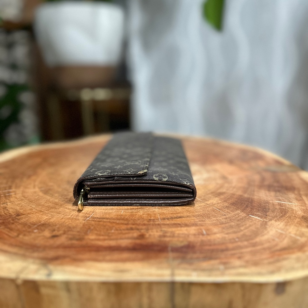 Louis Vuitton Mini Lin Monogram Long Wallet / Clutch Organizer with a Dust bag - Picture 11 of 14